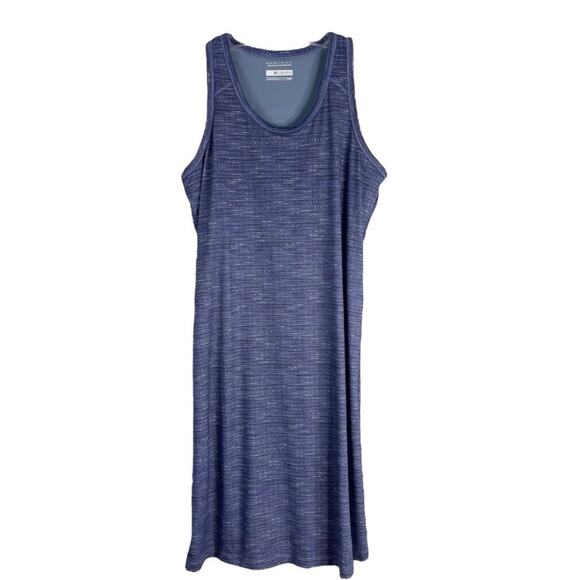 Columbia Dresses & Skirts - Columbia purple blue striped activewear yoga camping hiking midi dress medium